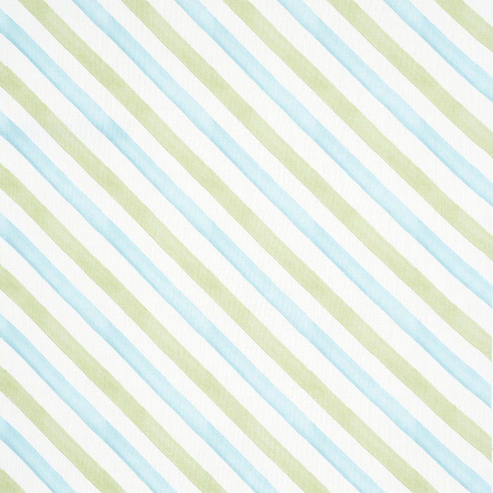 Schumacher Seaside Stripe Indoor/Outdoor Kiwi Fabric Sample 181261