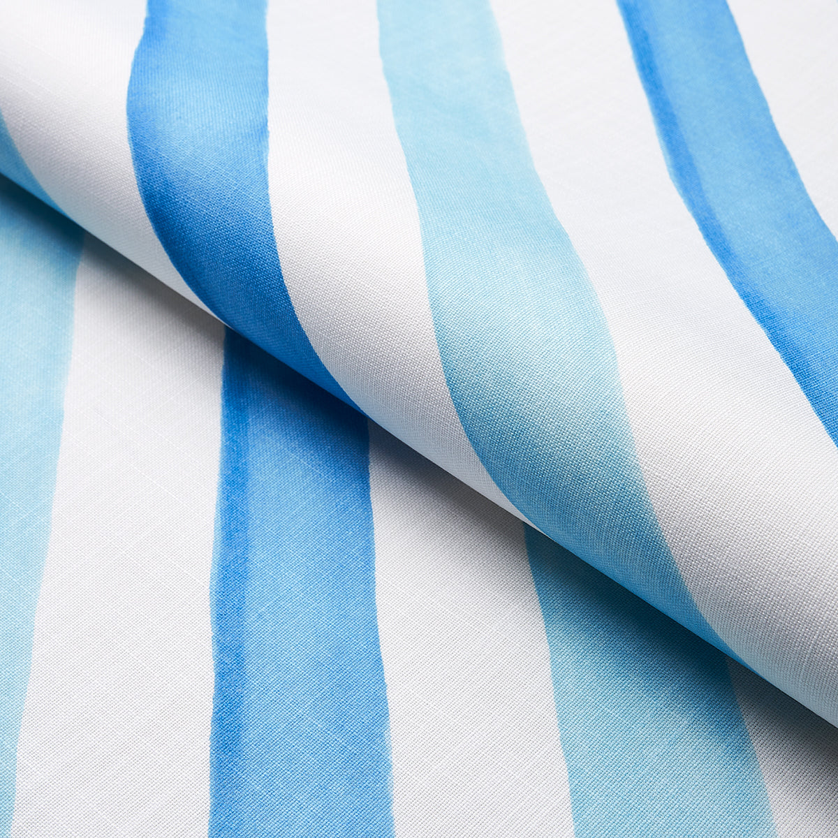 Schumacher Seaside Stripe Indoor/Outdoor Ocean Fabric Sample 181262