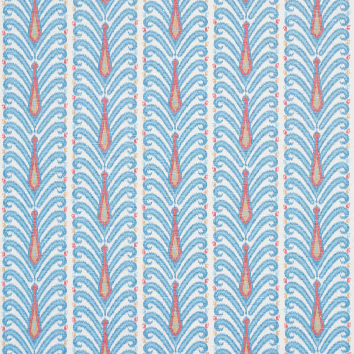 Schumacher Augustine Ikat Peacock Fabric 181270