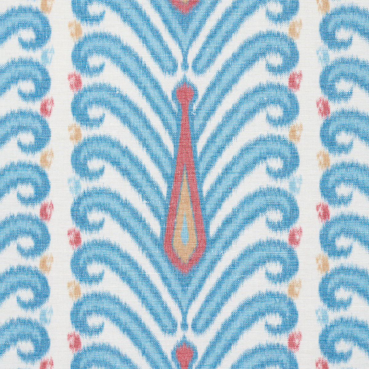 Schumacher Augustine Ikat Peacock Fabric 181270