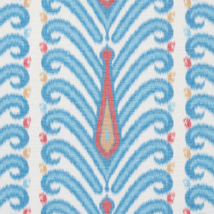 Schumacher Augustine Ikat Peacock Fabric 181270