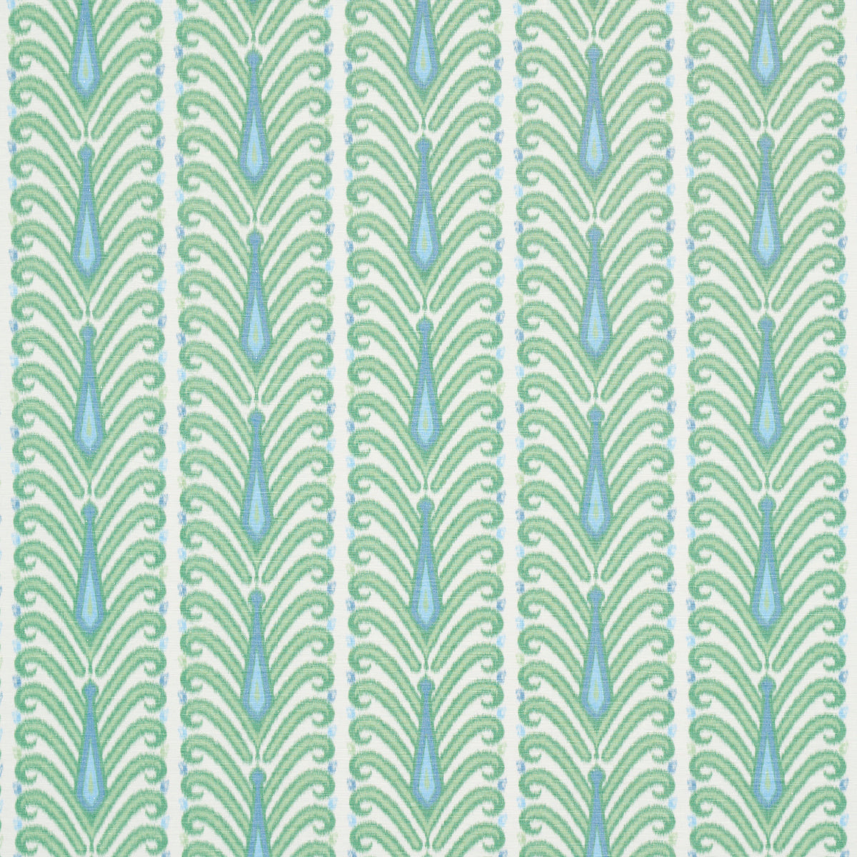 Schumacher Augustine Ikat Leaf Fabric Sample 181271