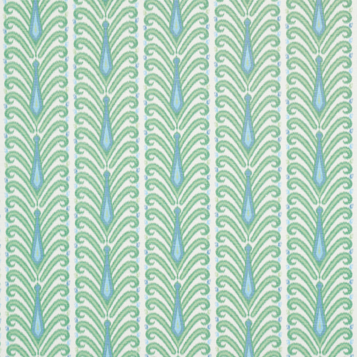 Schumacher Augustine Ikat Leaf Fabric Sample 181271