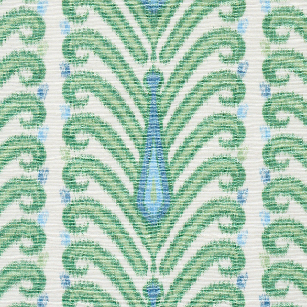 Schumacher Augustine Ikat Leaf Fabric Sample 181271