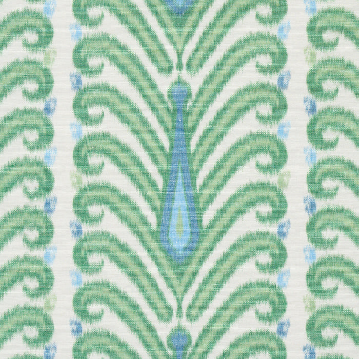 Schumacher Augustine Ikat Leaf Fabric Sample 181271