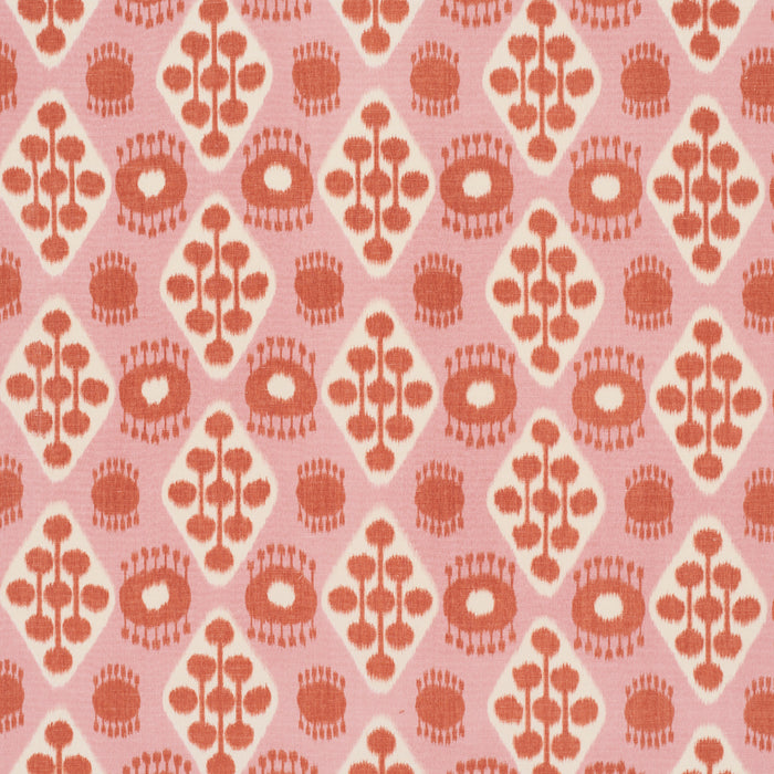 Schumacher Hamilton Ikat Pink And Tangerine Fabric 181302