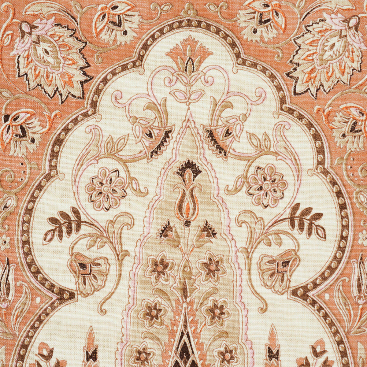 Schumacher Barra Palace Brown & Spice Fabric 181310