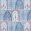 Schumacher Barra Palace Indigo & Crimson Fabric Sample 181311