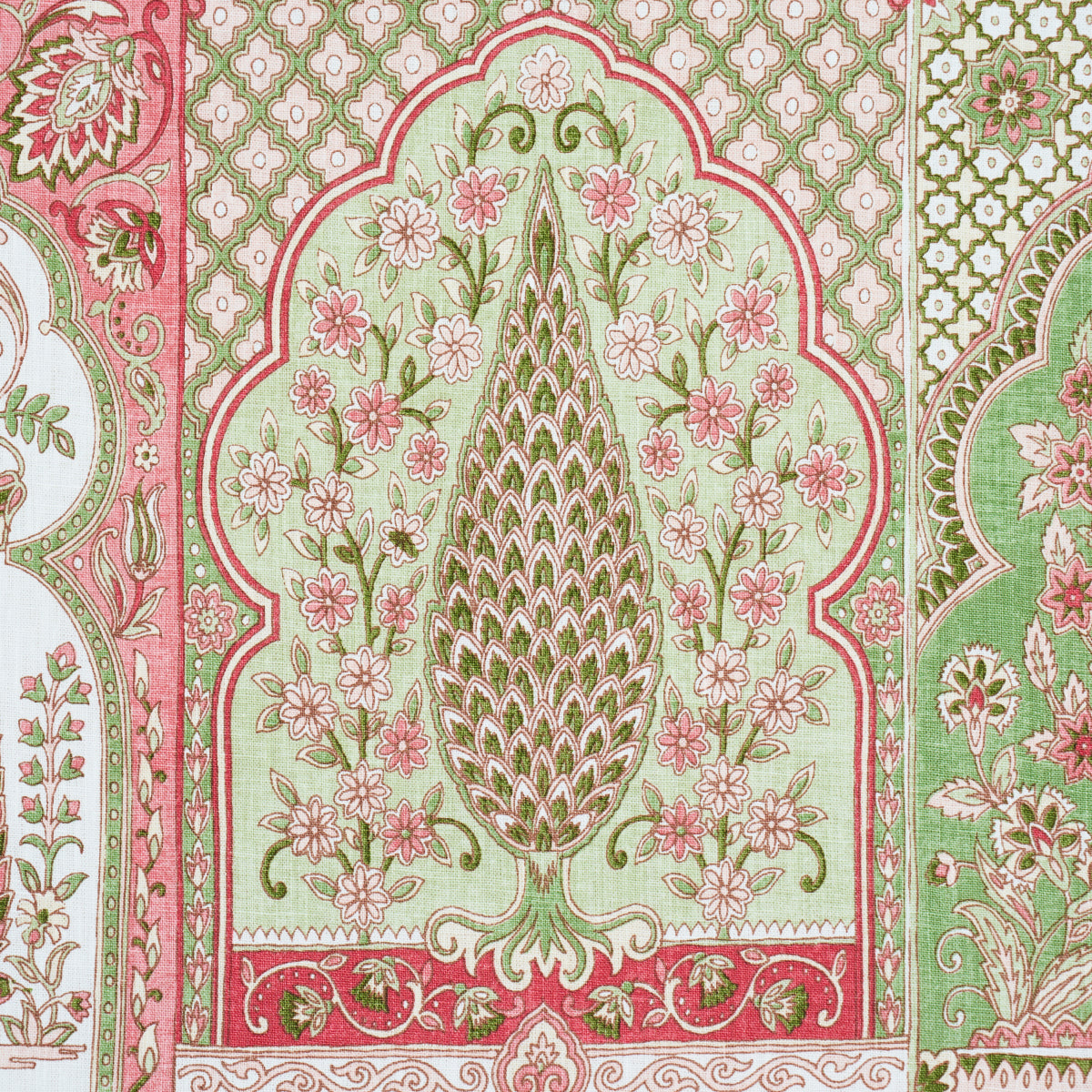 Schumacher Barra Palace Pink & Green Fabric 181312