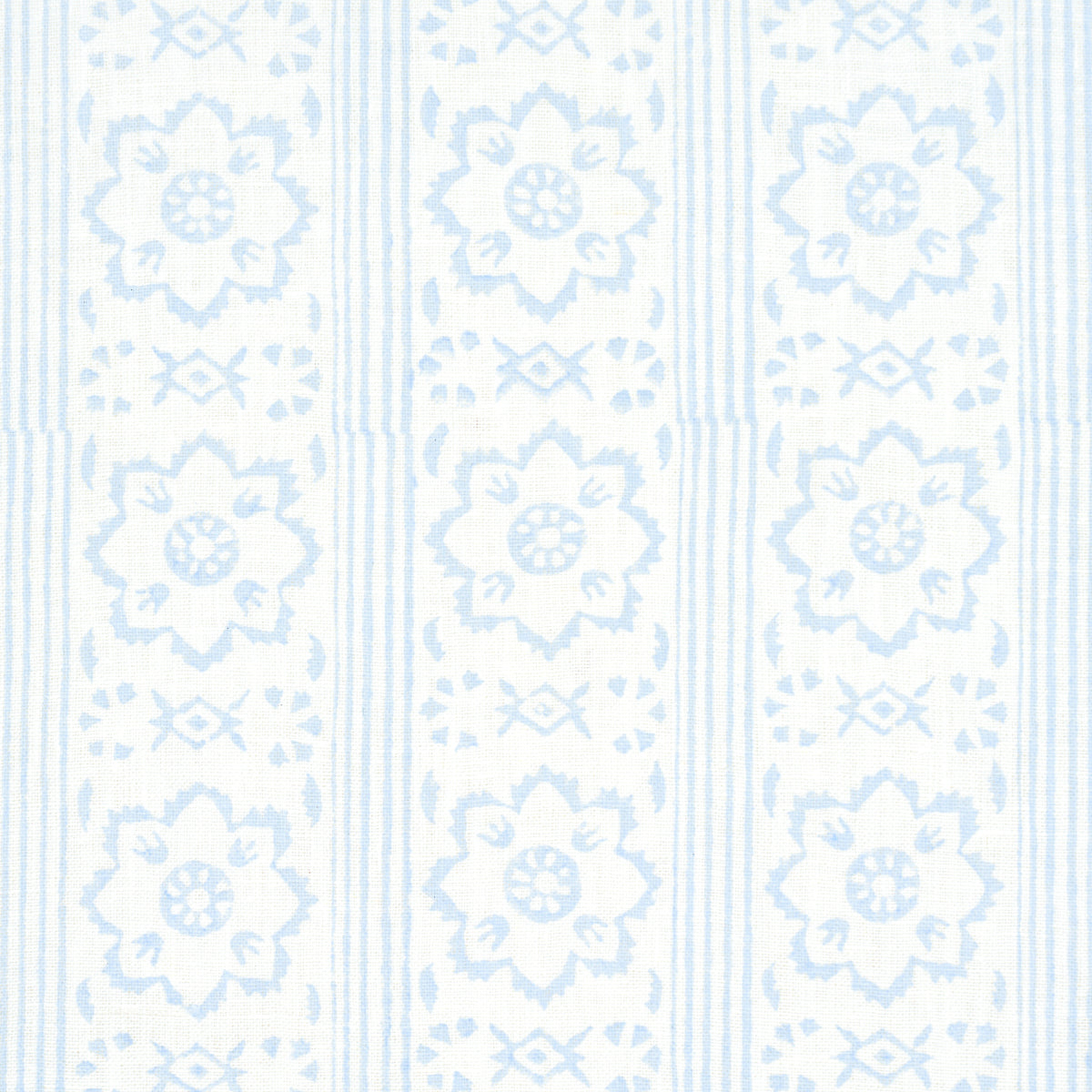 Schumacher Sunda Hand Blocked Print Sky Fabric 181320