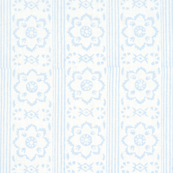 Schumacher Sunda Hand Blocked Print Sky Fabric 181320