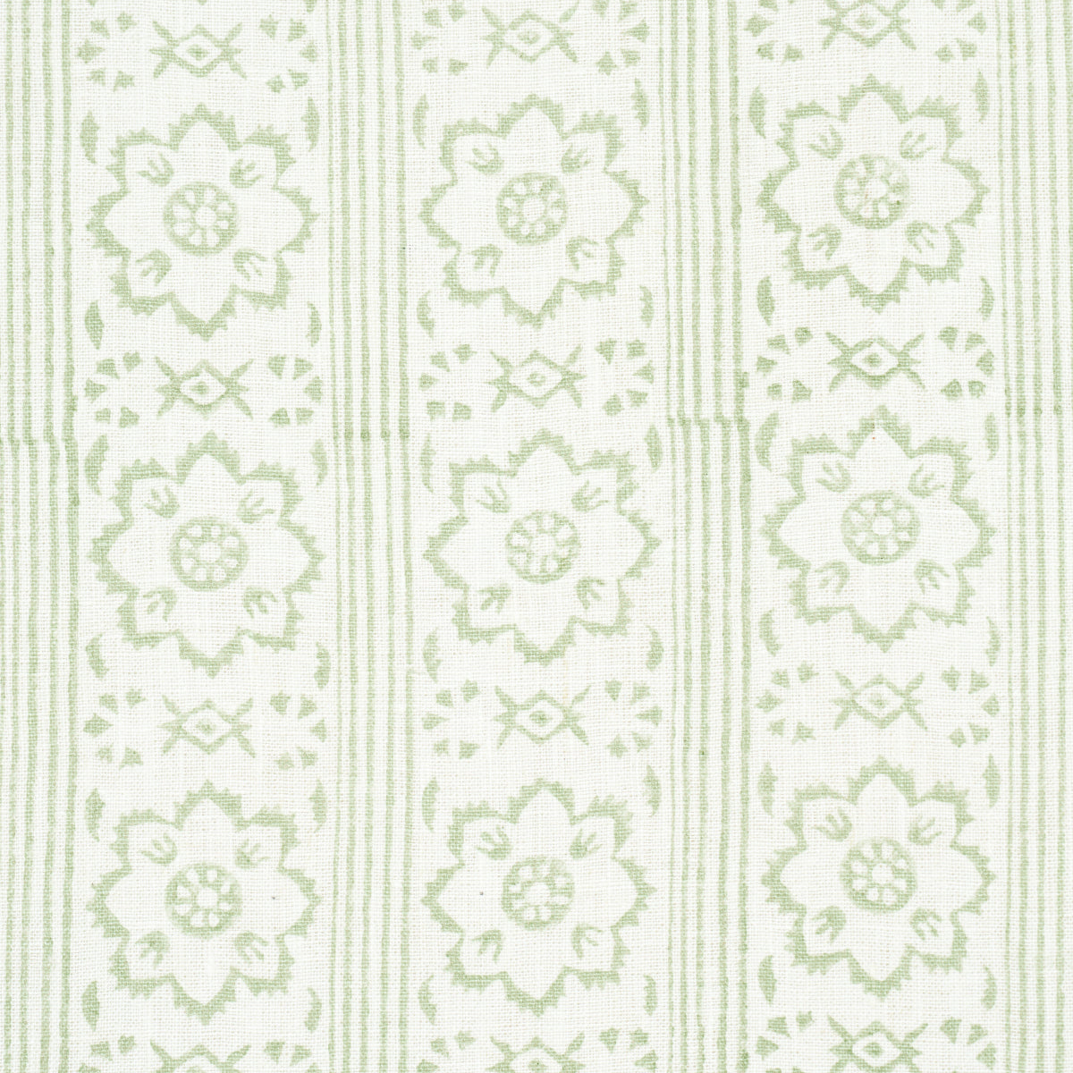 Schumacher Sunda Hand Blocked Print Sage Fabric 181321