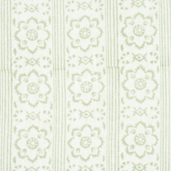 Schumacher Sunda Hand Blocked Print Sage Fabric 181321