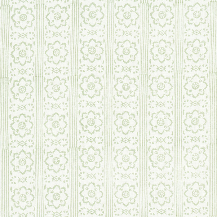 Schumacher Sunda Hand Blocked Print Sage Fabric 181321