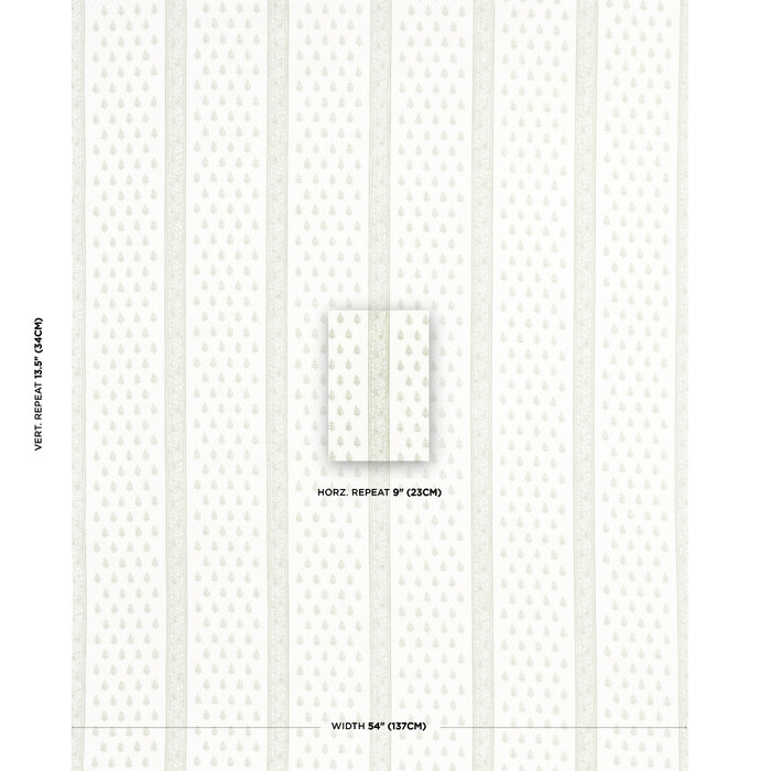 Schumacher Katsura Stripe Leaf Fabric Sample 181332