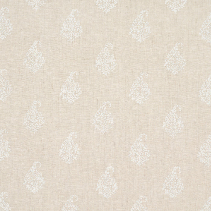 Schumacher Kerala Paisley White On Neutral Fabric 181350