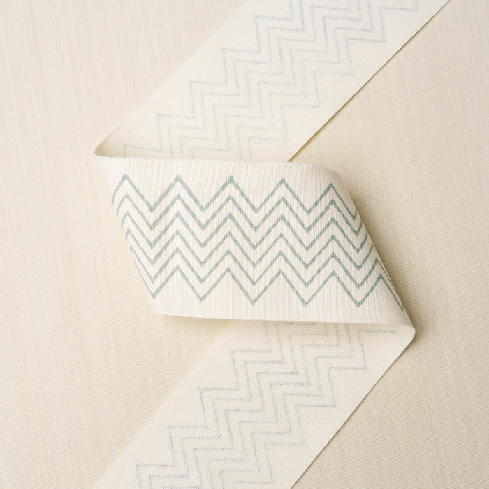 Schumacher Leora Hand Blocked Tape Narrow Sky Trim 181380