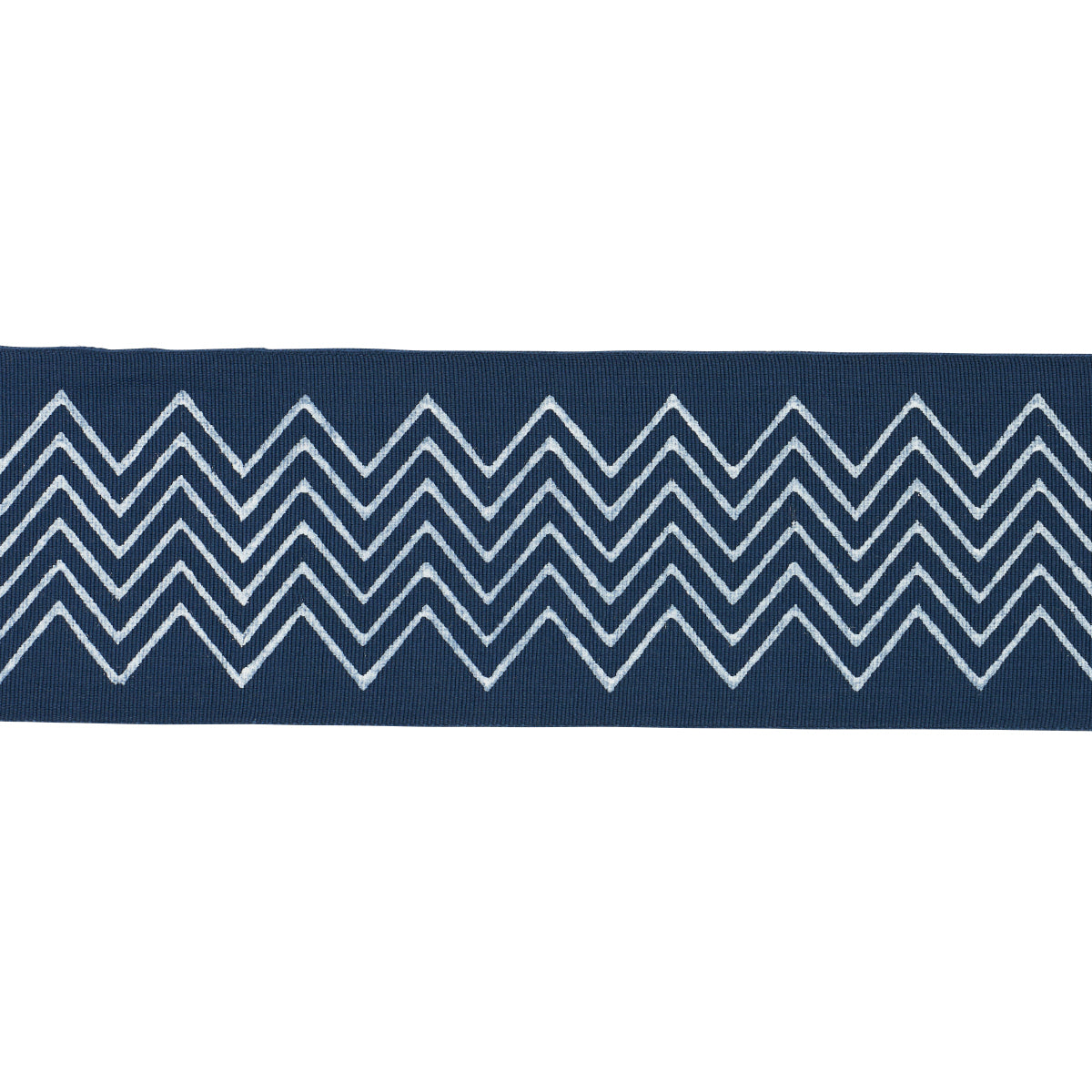 Schumacher Leora Hand Blocked Tape Narrow Indigo Trim Sample 181382