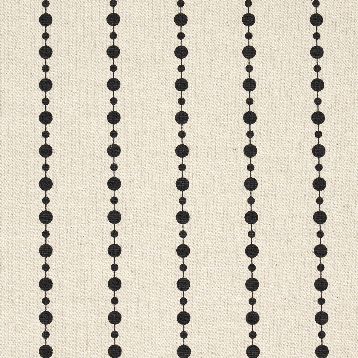 Schumacher Beaded Stripe Black And Cream Fabric Sample 181430