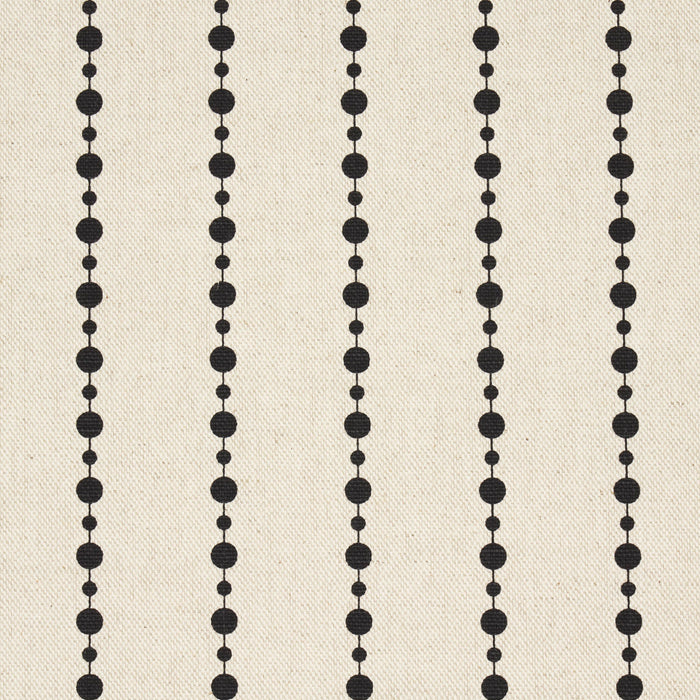 Schumacher Beaded Stripe Black And Cream Fabric Sample 181430