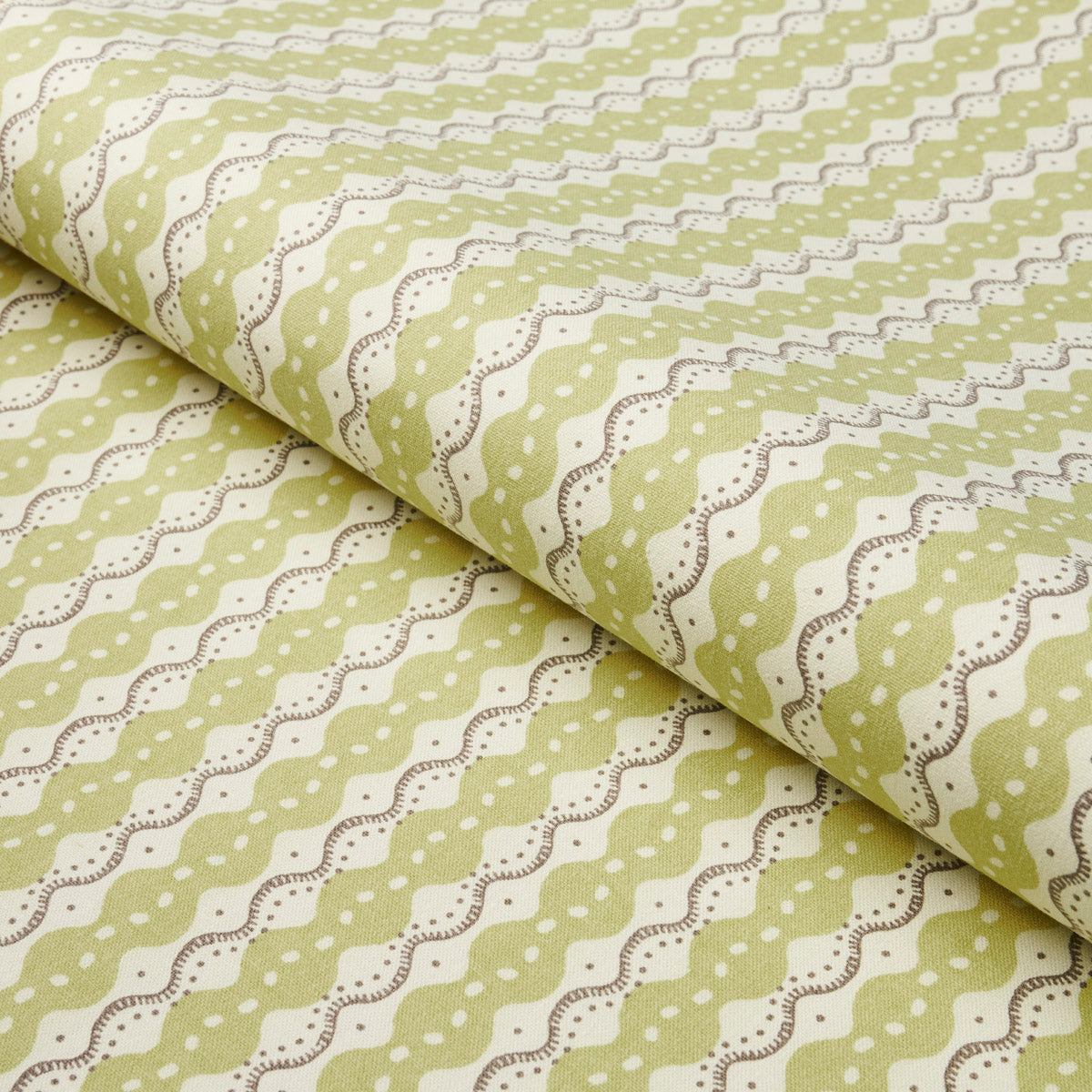 Schumacher Centipede Stripe Pea Fabric 181440