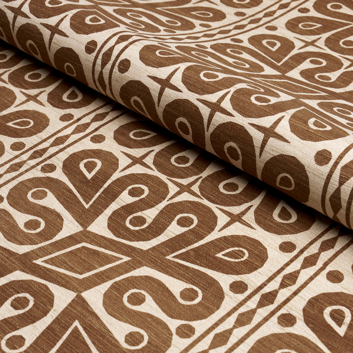 Schumacher Borneo Silk Brown Fabric Sample 181470