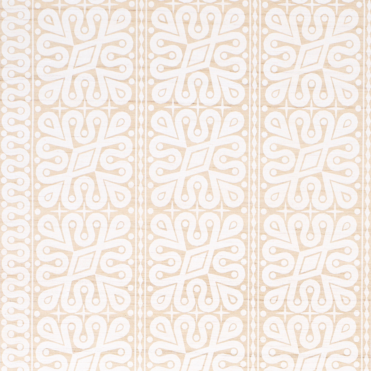 Schumacher Borneo Silk White Fabric Sample 181471