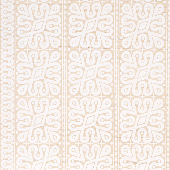 Schumacher Borneo Silk White Fabric Sample 181471