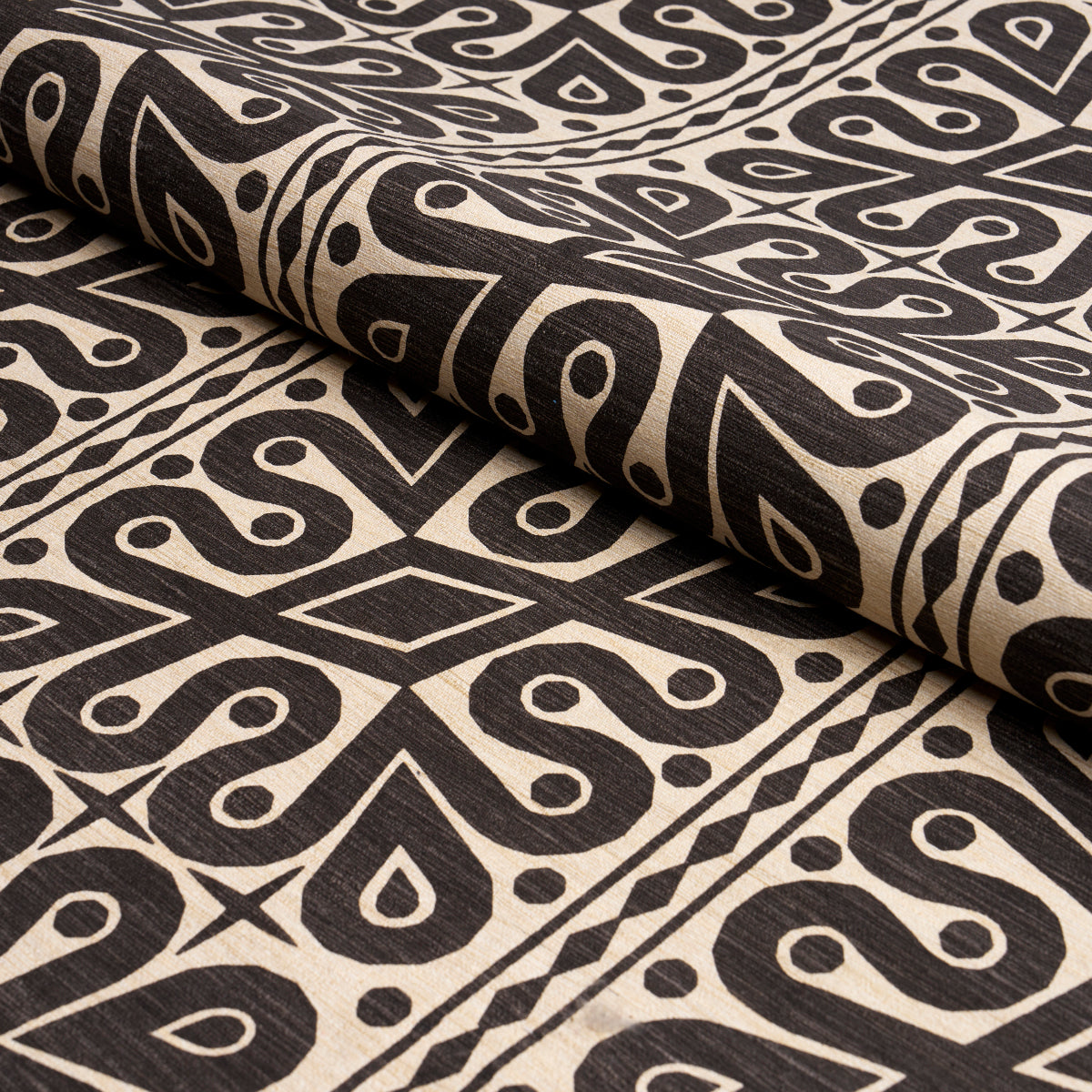 Schumacher Borneo Silk Black Fabric 181472