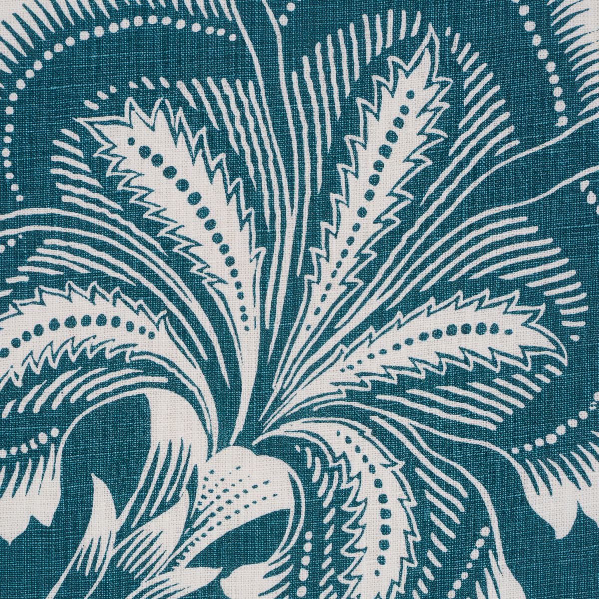 Schumacher Hothouse Flowers Silhouette Peacock Fabric 181480