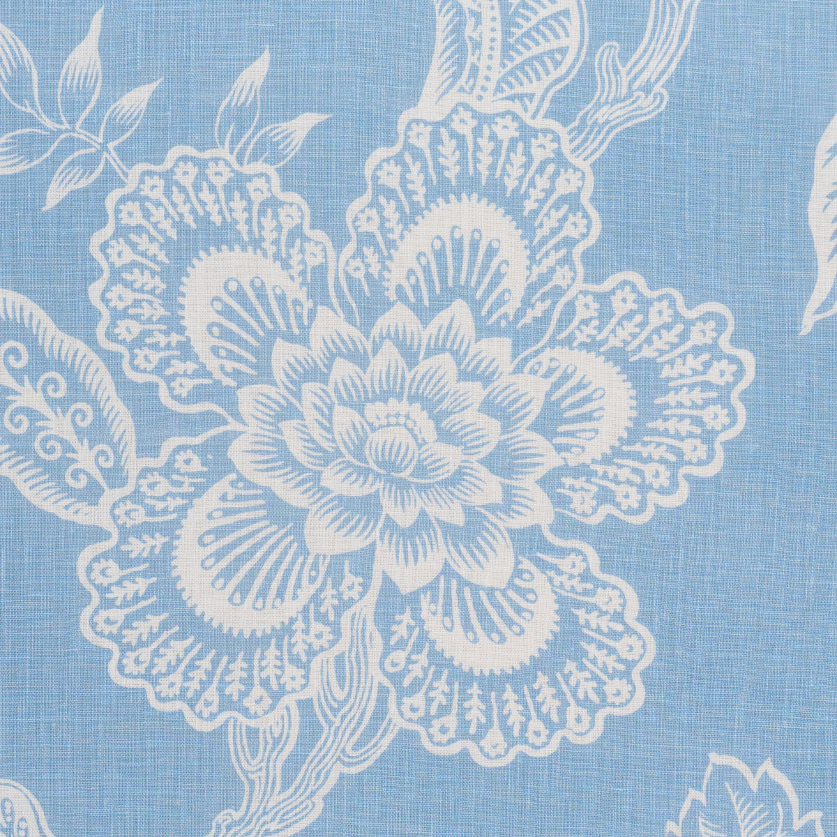 Schumacher Hothouse Flowers Silhouette Bliss Blue Fabric 181481