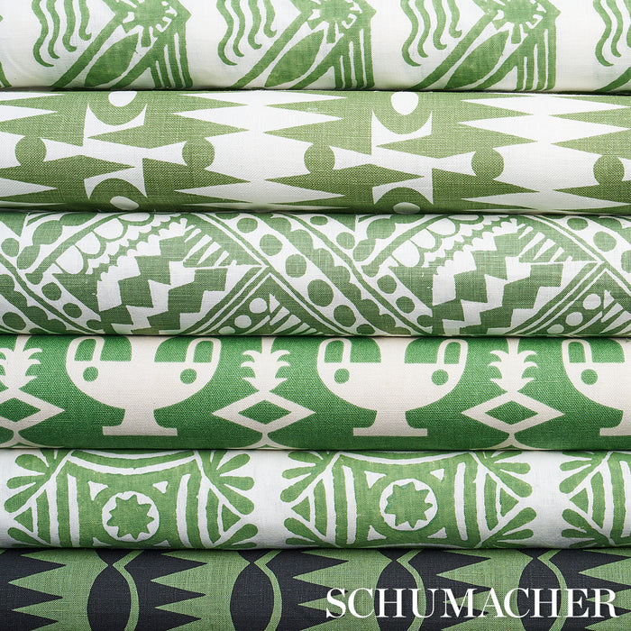 Schumacher Topsy Turvy Green Fabric 181491