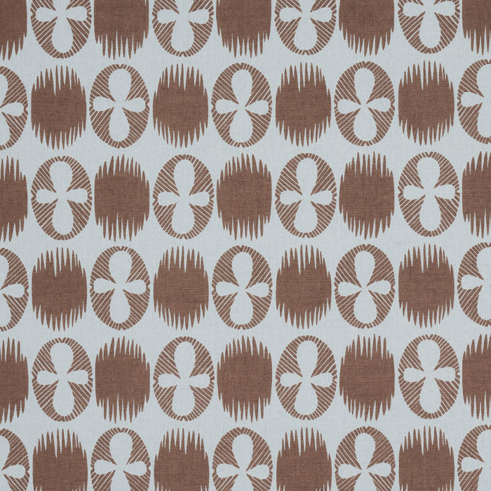 Schumacher Lunaria Brown On Sky Fabric 181510