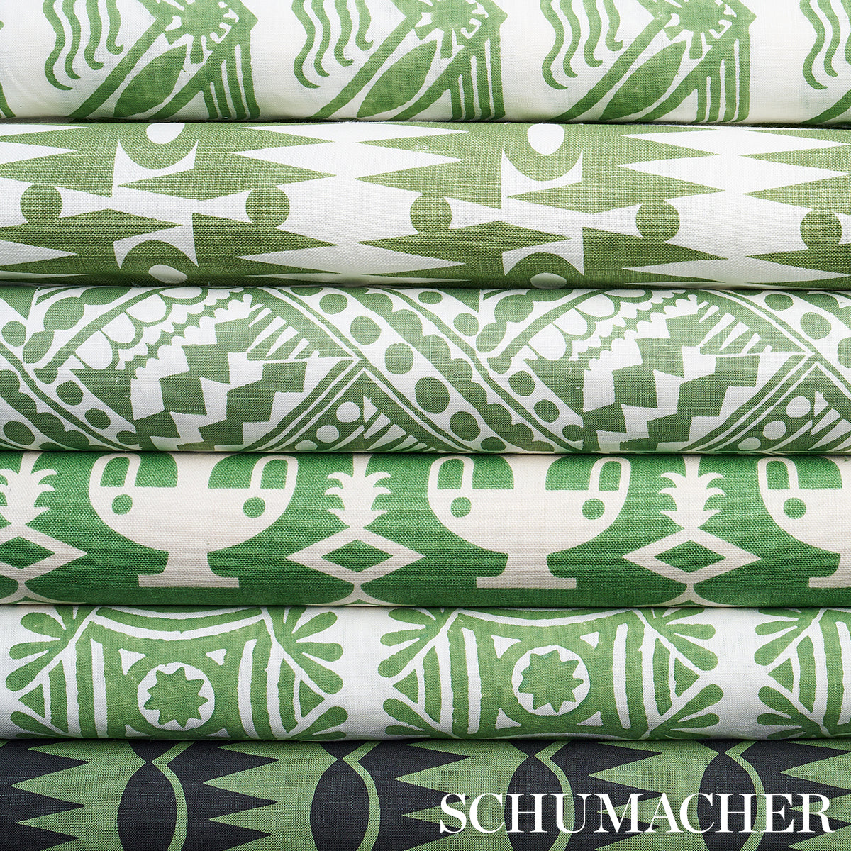 Schumacher Ra Green Fabric Sample 181521