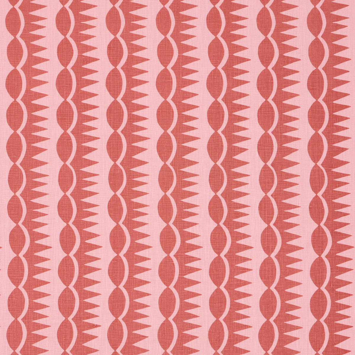 Schumacher Dagger Stripe Red On Pink Fabric 181531