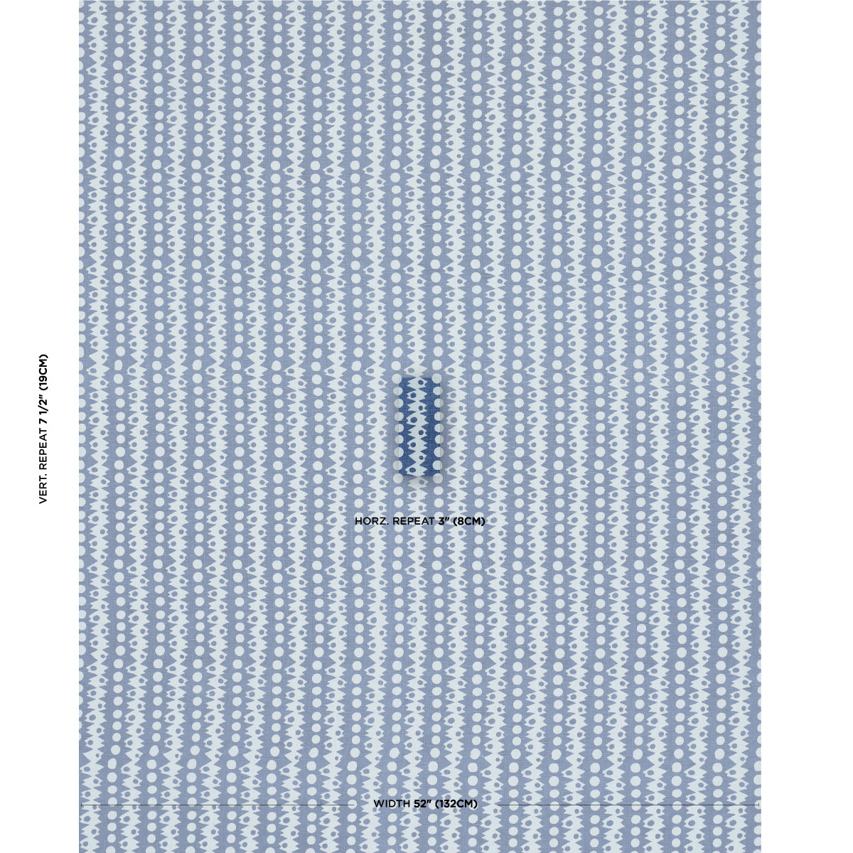 Schumacher Trickledown Blues Fabric Sample 181550