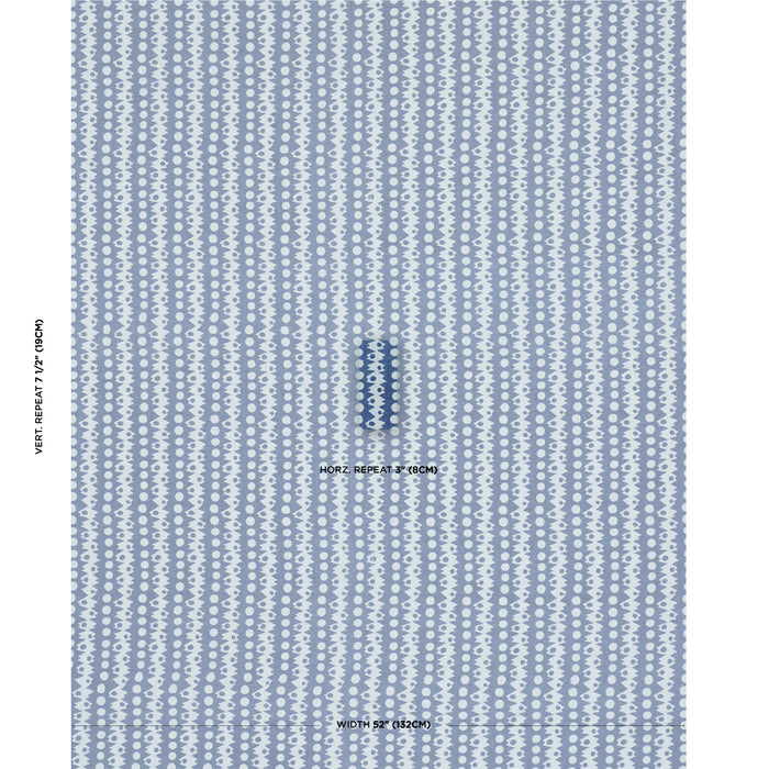 Schumacher Trickledown Blues Fabric Sample 181550