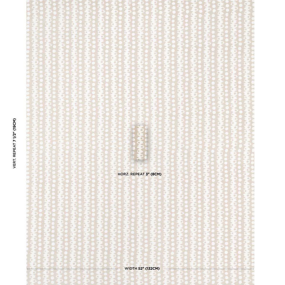 Schumacher Trickledown Natural Fabric Sample 181552