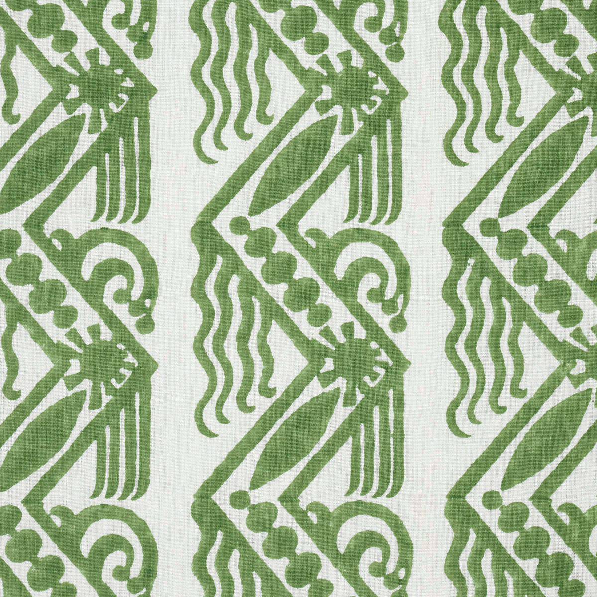 Schumacher Venetian Zig Zag Block Print Green Fabric 181560