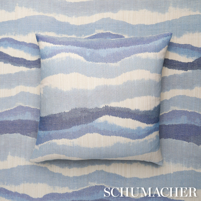 Schumacher Chandler Warp Print Lagoon Fabric 181622