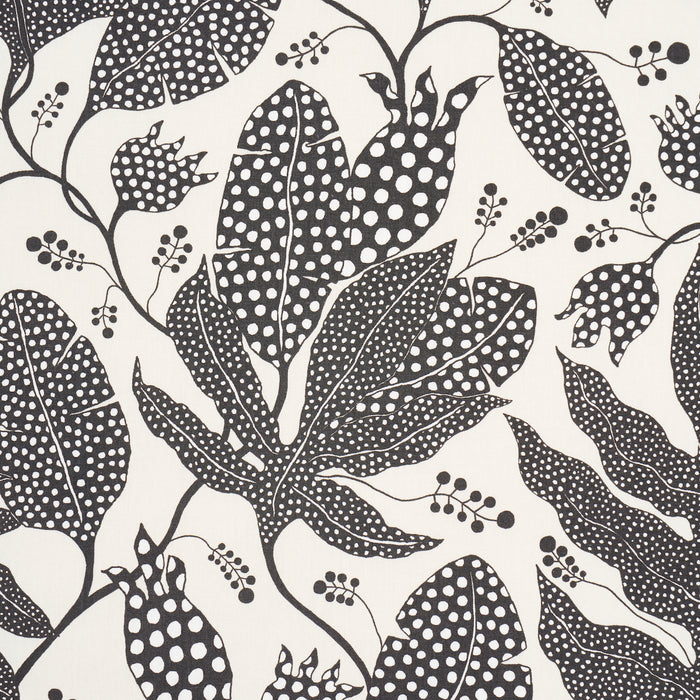 Schumacher Polka Dot Jungle Black & Cream Fabric 181653