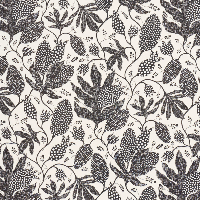 Schumacher Polka Dot Jungle Black & Cream Fabric Sample 181653