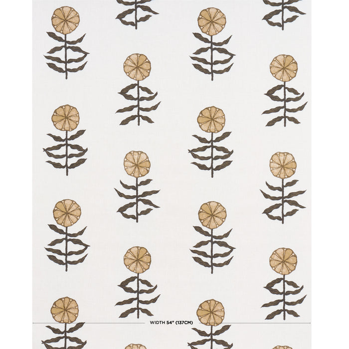 Schumacher Pretty Petals Neutral Fabric Sample 181661