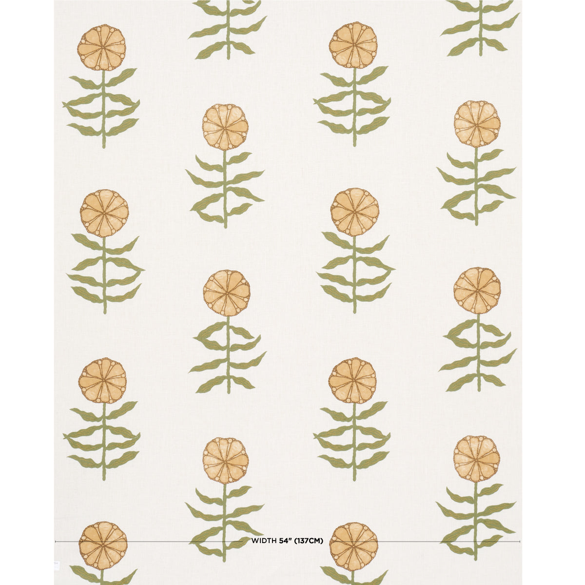 Schumacher Pretty Petals Soft Yellow Fabric Sample 181662