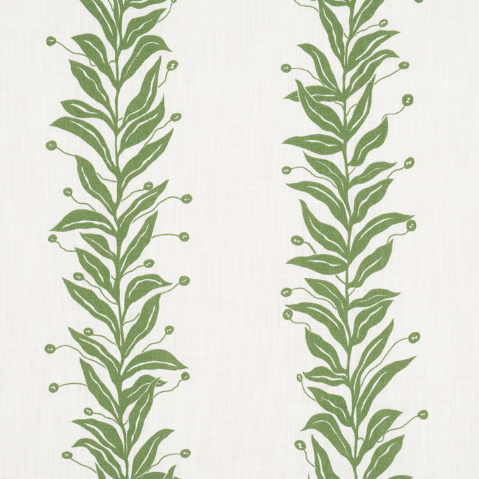 Schumacher Tendril Stripe Indoor/Outdoor Leaf Fabric 181672