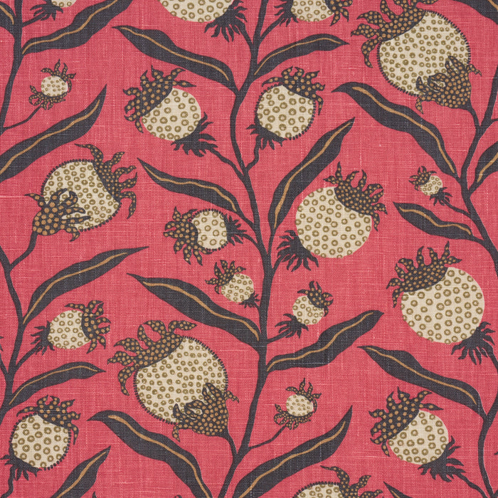 Schumacher Thistle Vine Red & Gold Fabric 181680