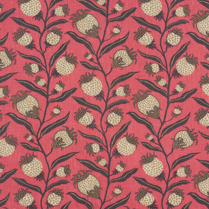 Schumacher Thistle Vine Red & Gold Fabric Sample 181680