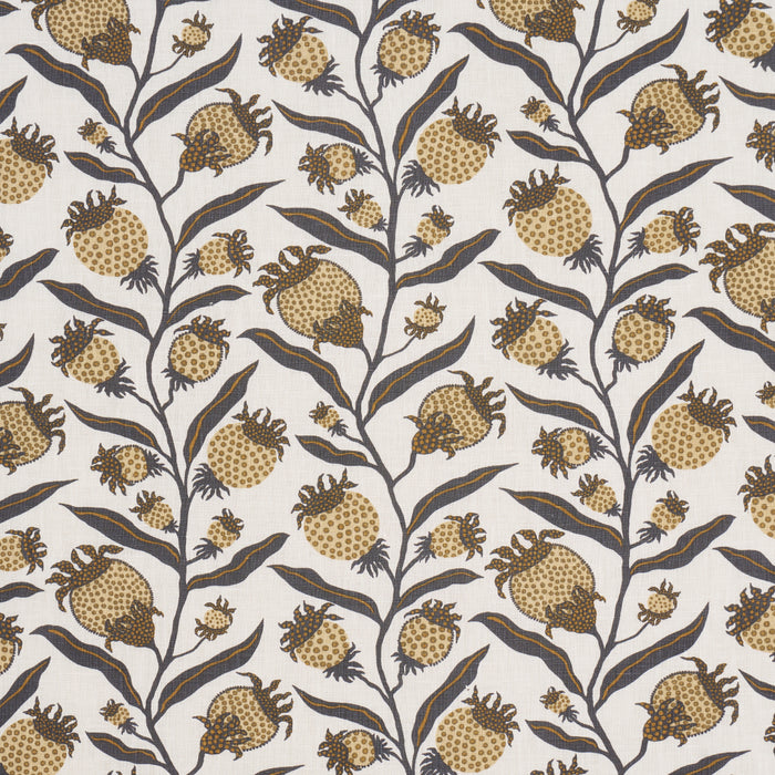 Schumacher Thistle Vine Black & Gold Fabric 181681