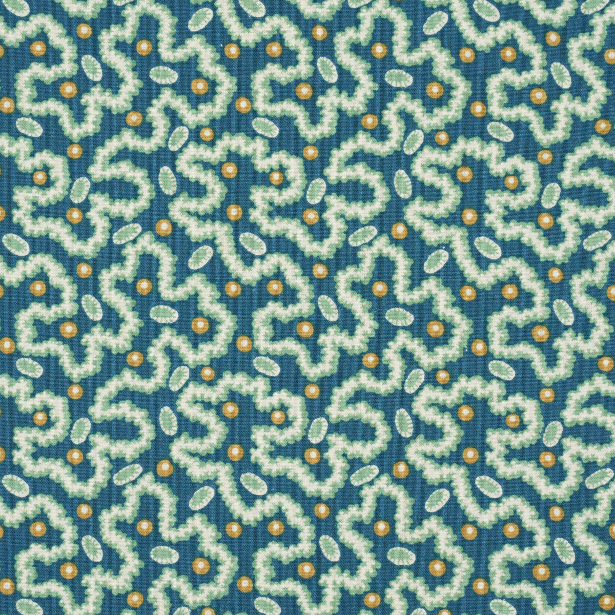 Schumacher Leonie Vermicelli Teal Fabric 181721