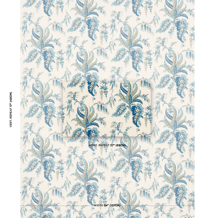 Schumacher Apolline Botanical Ciel & Marine Fabric 181731